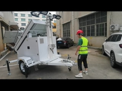 Năng lượng mặt trời 4 * 120W đèn LED Tháp đèn di động với 7m cột tay