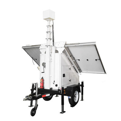 Theo dõi từ xa Mobile Solar CCTV Trailer với hộp máy ảnh PTZ
