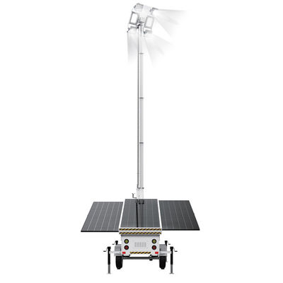 Tháp đèn mặt trời di động với đèn LED 400W 3 * 460W tấm pin mặt trời cho ánh sáng mỏ
