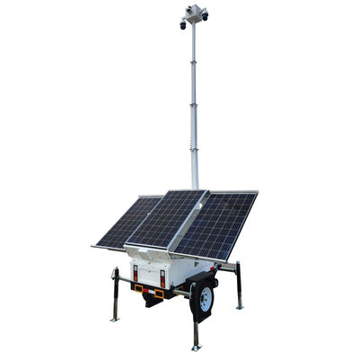 quality 24/7 Mobile Solar CCTV Trailer với Camera cho các công trình xây dựng từ xa factory