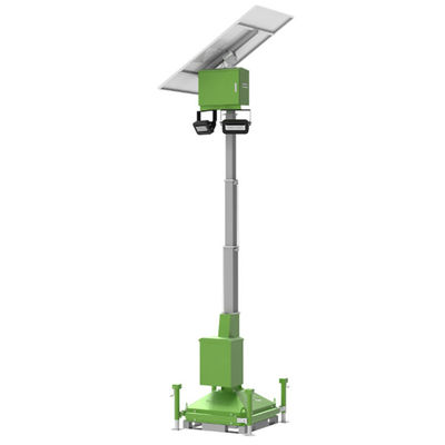 Tháp đèn mặt trời di động Tháp chiếu sáng tạm thời 2 * 50W LED Cho ánh sáng đường phố