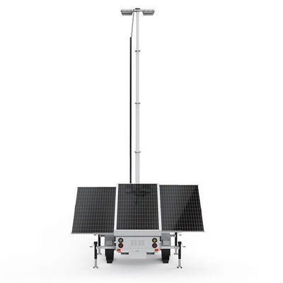 3 * 420W tấm pin mặt trời Monocrystalline Silicon Solar Light Trailer cho ánh sáng bãi đậu xe ngoài trời
