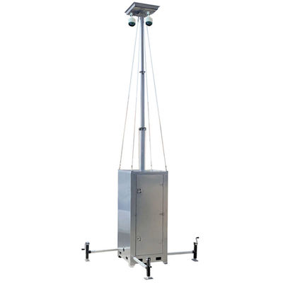 Tháp an ninh 6m Mast Camera Surveillance Cube cho khu công trình tạm thời