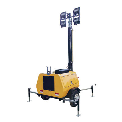 Tháp đèn diesel với đèn LED 4 * 400W cho công trình xây dựng đường bộ