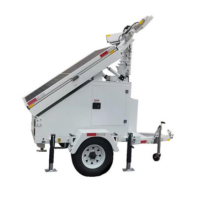 Ứng dụng đa năng năng lượng mặt trời dẫn ngọn tháp ánh sáng mang theo Cold Dip Trailer galvanized cho ánh sáng ban đêm rừng