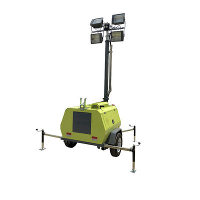 Hiệu ứng chiếu sáng tốt 6KW Tháp đèn di động Đèn năng lượng diesel Trình chiếu sáng cho ánh sáng đường phố thành phố