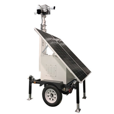Security Camera Trailer Solar Cctv Trailer Với 2*300W tấm pin mặt trời cho các công trình xây dựng