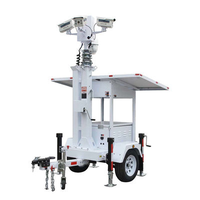 Khả năng thích nghi mạnh mẽ 2 * 420W tấm pin mặt trời Camera giám sát Cctv trailer cho giám sát công viên