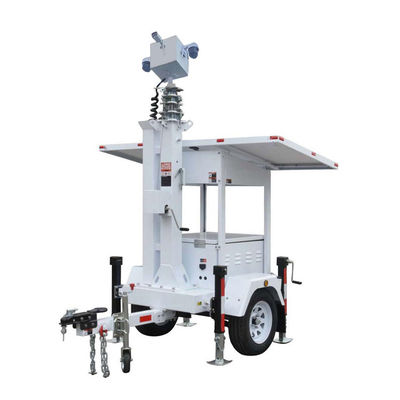 24 / 7 Camera Solar Security Trailer Với 6m Electric Mast Để giám sát các công trình xây dựng