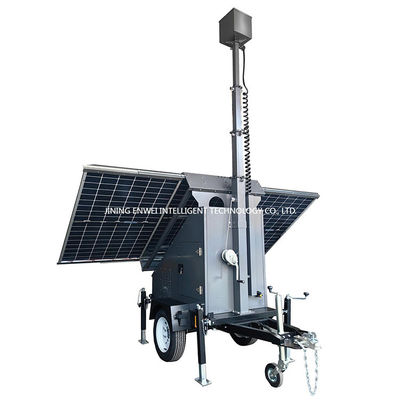 DC 24V Mobile Solar Surveillance Trailer Tháp giám sát năng lượng mặt trời cho giám sát nhà máy