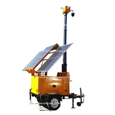 Máy theo dõi năng lượng mặt trời di động CCTV trailer Máy theo dõi camera mặt trời di động cho giám sát khu vực xa xôi