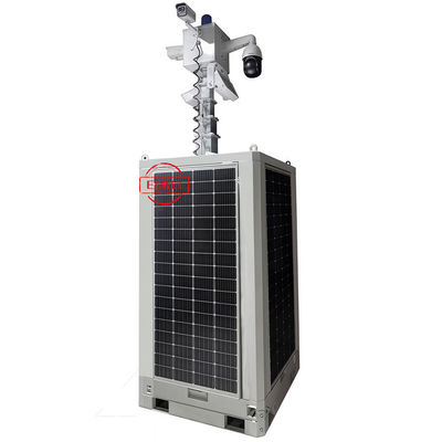 Tháp giám sát CCTV năng lượng mặt trời với cột điện để giám sát các khu mỏ