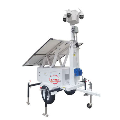 Rơ moóc giám sát di động với cột ăng ten 6m để giám sát khai thác mỏ lộ thiên