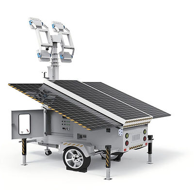 Tháp Đèn An Ninh Giám Sát Năng Lượng Mặt Trời Di Động Với 3 Tấm Pin Mặt Trời 460W