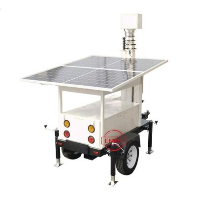 Chiếc trailer CCTV năng lượng mặt trời với camera 4K cho an ninh giám sát công trình xây dựng