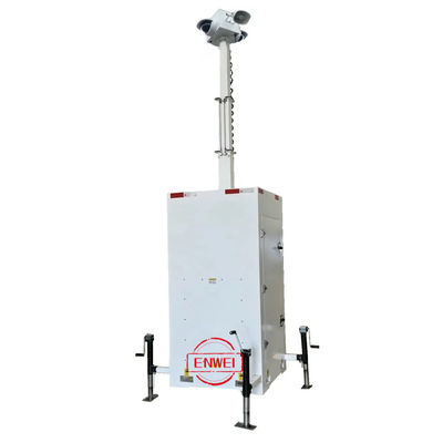 Tháp giám sát hình khối di động với camera CCTV cho các công trình từ xa