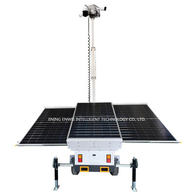 3 * 400W tấm pin mặt trời Mobile Trailer giám sát An ninh CCTV Trailer cho các cơ sở công cộng