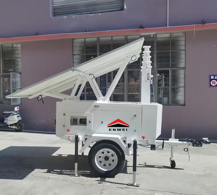 Rơ moóc CCTV năng lượng mặt trời Rơ moóc tháp đèn chiếu sáng di động năng lượng mặt trời với hệ thống năng lượng để giám sát công trường