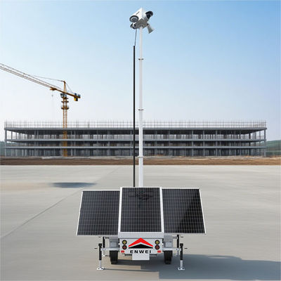Rơ moóc camera năng lượng mặt trời tuổi thọ pin cao để giám sát công trường