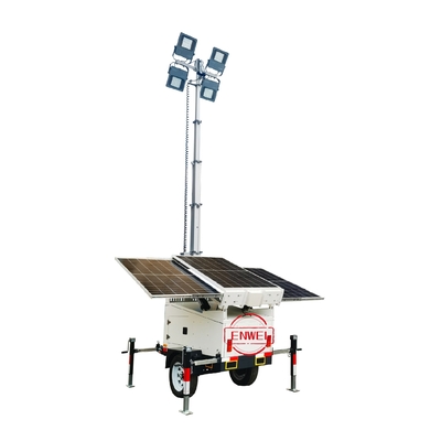 Xe kéo năng lượng mặt trời được chứng nhận CE với đèn LED 4*100W để chiếu sáng công trình đường bộ