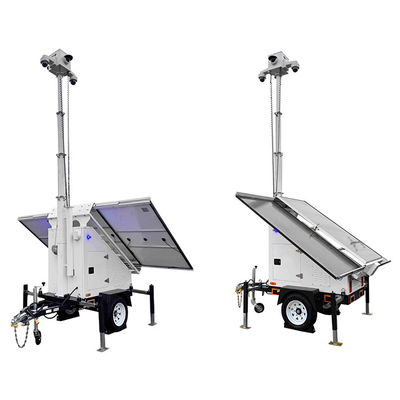 Xe kéo giám sát di động với 3 tấm pin mặt trời cho an ninh bãi đậu xe