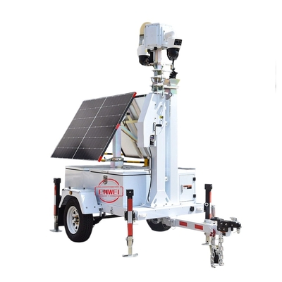 Ứng dụng an ninh di động với tấm pin mặt trời 2 * 540W Hệ thống giám sát ngoài lưới cho bãi đậu xe ngoài trời