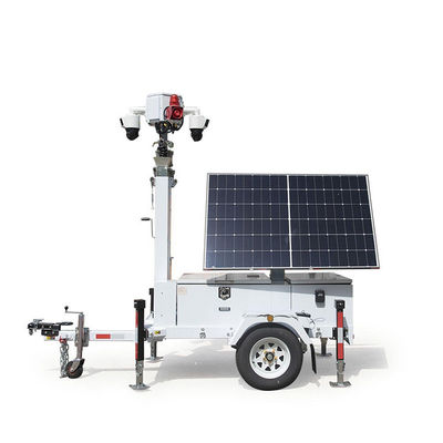 quality Chiếc xe kéo CCTV năng lượng mặt trời với các tấm pin mặt trời gấp để giám sát các công trình xây dựng factory