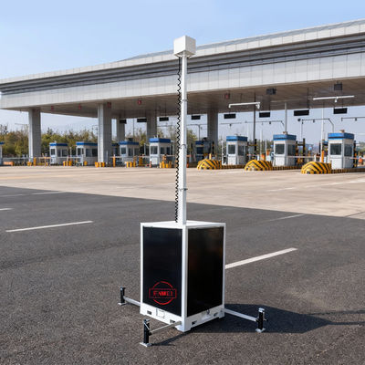 Tháp giám sát năng lượng mặt trời 6m tự cung cấp với ắc quy 96kWh để giám sát an ninh độc lập 24/7