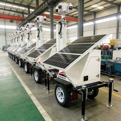 Thiết kế năng lượng thấp Solar Camera Security Trailer Solar Panel Surveillance Trailer cho giám sát đường tạm thời