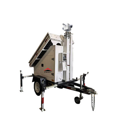 Chứng nhận CE Camera mặt trời Cctv Trailers tấm pin mặt trời Security Trailer For Parking Lot Monitoring